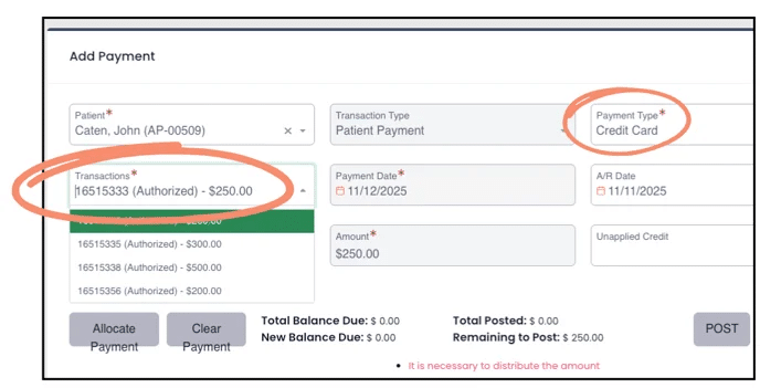 Sample screenshot of Alleva Billing tool for revenue cycle management in healthcare