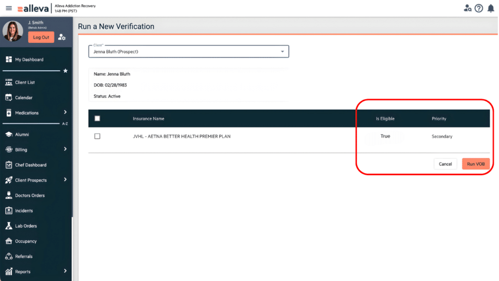 ehr billing
feature with insurance verification and VOB check button