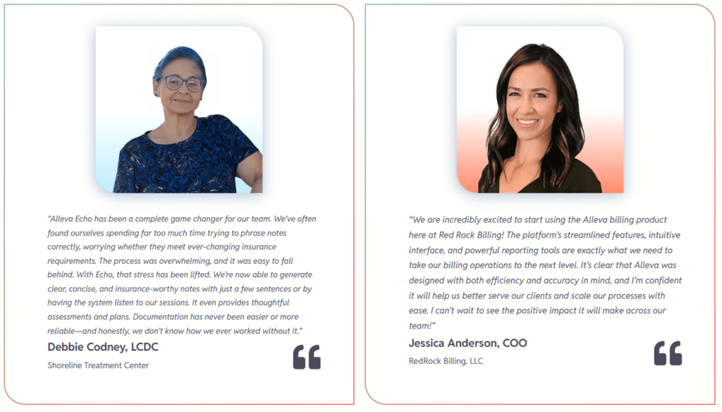 Alleva Testimonials simple graphic