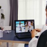 woman participating in a virtutal group therapy